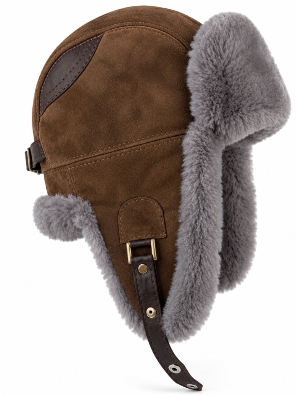 Shearling Sheepskin Leather Trapper Hat, Winter Aviator Hat, Russian Ushanka
